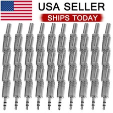40PCS 3.5mm 1/8" Stereo Male Audio TRS Plated Jack Plug Adapter connector  