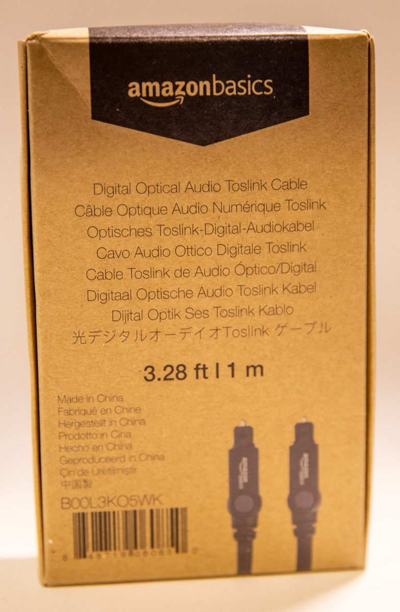 Toslink, Câble optique audio numérique