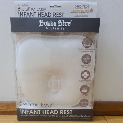 Bubba Blue Breathe Easy Infant Head Rest With Bamboo White Cover - Like New  - Foto 1 di 5