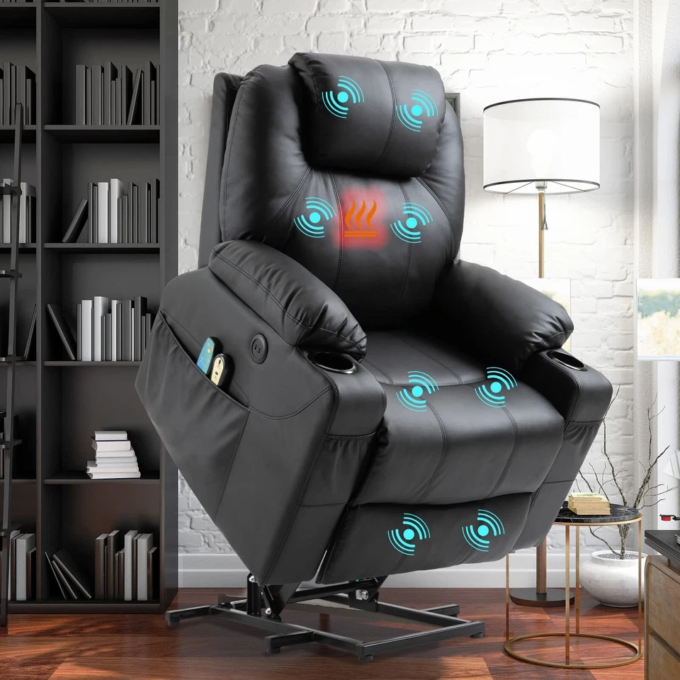 W WARMHOL Electric Power Lift Recliner Chair Sofa W/ Heat Massage for Elderly Remote
