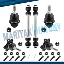 6PC Front Lower & Upper Ball Joints Sway Bar For Chevrolet GMC K1500 K2500 Yukon