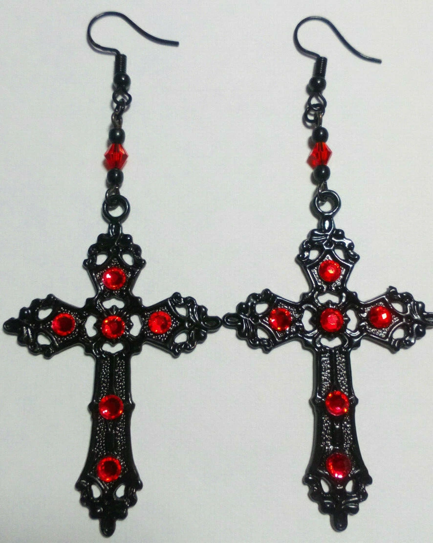 Beaded cross earrings cheap
