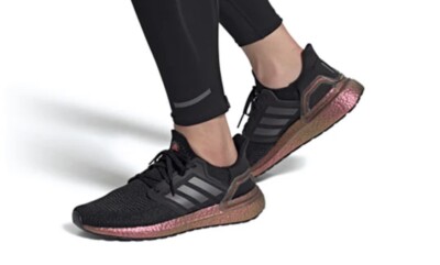 Adidas Ultraboost 20 Black/Signal Pink Womens Girls Size 4.5 Medium FX0455