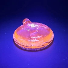 Vaseline Uranium Style Glass Elk Deer Pocket Watch, Depression Style Glass, Dad