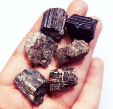 Naturale Tormalina Nera Grezza 151.70 Ct / 6 Pcs Pietra Sciolta con Omaggio