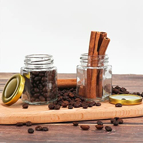 3 oz Hexagon Glass Jars with Gold Lids, 30 Pack Honey Jars Canning Jars Small - Picture 6 of 7