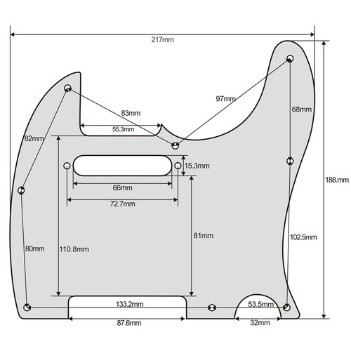 Golpeador de guitarra negro 1 capa estilo TL placa de arañazos 8 orificios con tornillos - Imagen 4 de 6