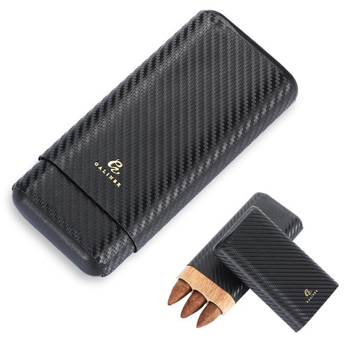 Galiner 3 Cigar Holder Portable Leather Travel Humidor Box Cigar Case Gift Box