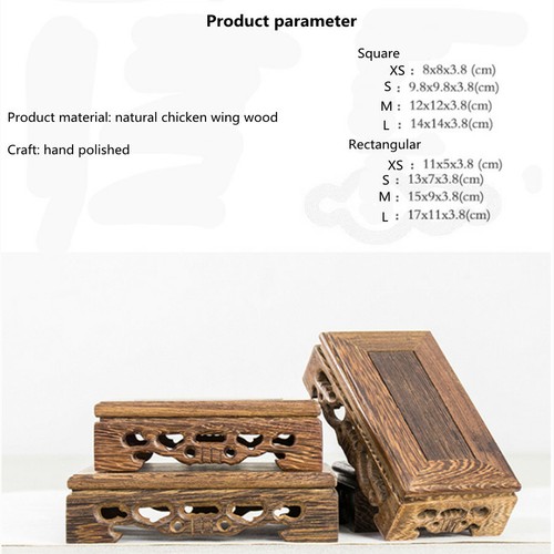 Mini Wooden Table Buddha Statue Flower Pot Base Holder Handicraft Table - Picture 12 of 20