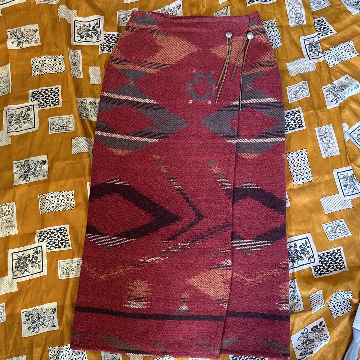Vintage Ralph Lauren Equestrian Country native Wrap Skirt 