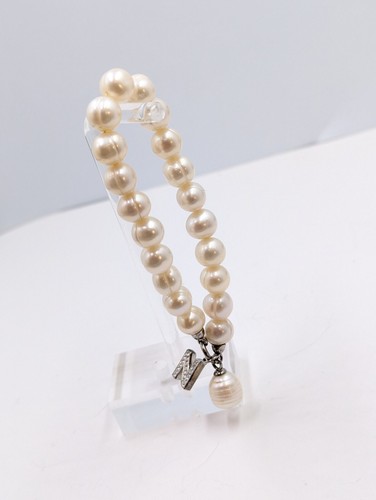 Honora Sterling Silver Pearl Bracelet With Initial N U290 - Picture 3 of 11