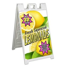 FRESH SQUEEZED LEMONADE Signicade 24x36 Aframe Sidewalk Decal Sign Banner DRINKS