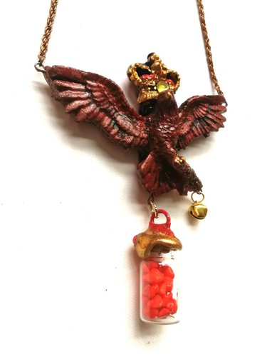 Magic Talisman Golden Eagle Necklace Pendant Amulet Powerful Symbol Royal Crown - Picture 4 of 24