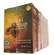 6 - pack - Madina: Papaya and Green Tea Soap - 3.5 oz.