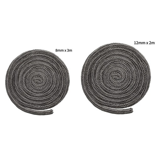 1 * Black Stove/Fire Rope Wood Burning Stove Length Log Burner Door