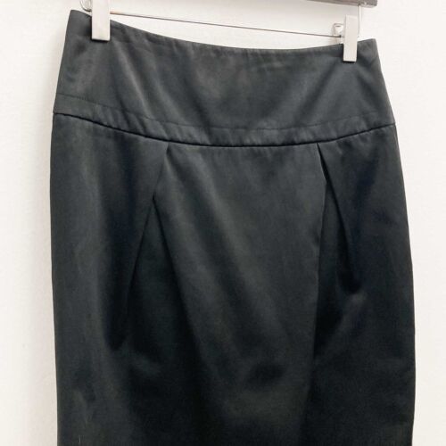 French Connection Skirt Size 8 Black Satin Knee Length Pencil - Picture 2 of 11