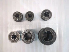 RIDGID DIE HEAD LOT OF 6 MISC. THREADER DIES 1/8 , 1/4 , 3/8 , 3/4 , 1" AS IS