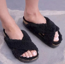 Papillio Birkenstock Daytona Shearling Teddy Platform Sandals SZ EU 41 NEW 170