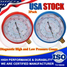 HVAC A/C Diagnostic High and Low Pressure Gauge PSI KPA Air Conditioner Manifold