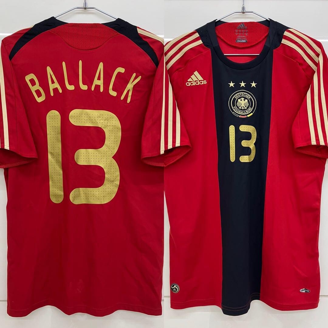 adidasドイツ代表ユニ　13 BALLACK Germany 2008 Home Jersey #13 Ballack Adidas White Shirt Size