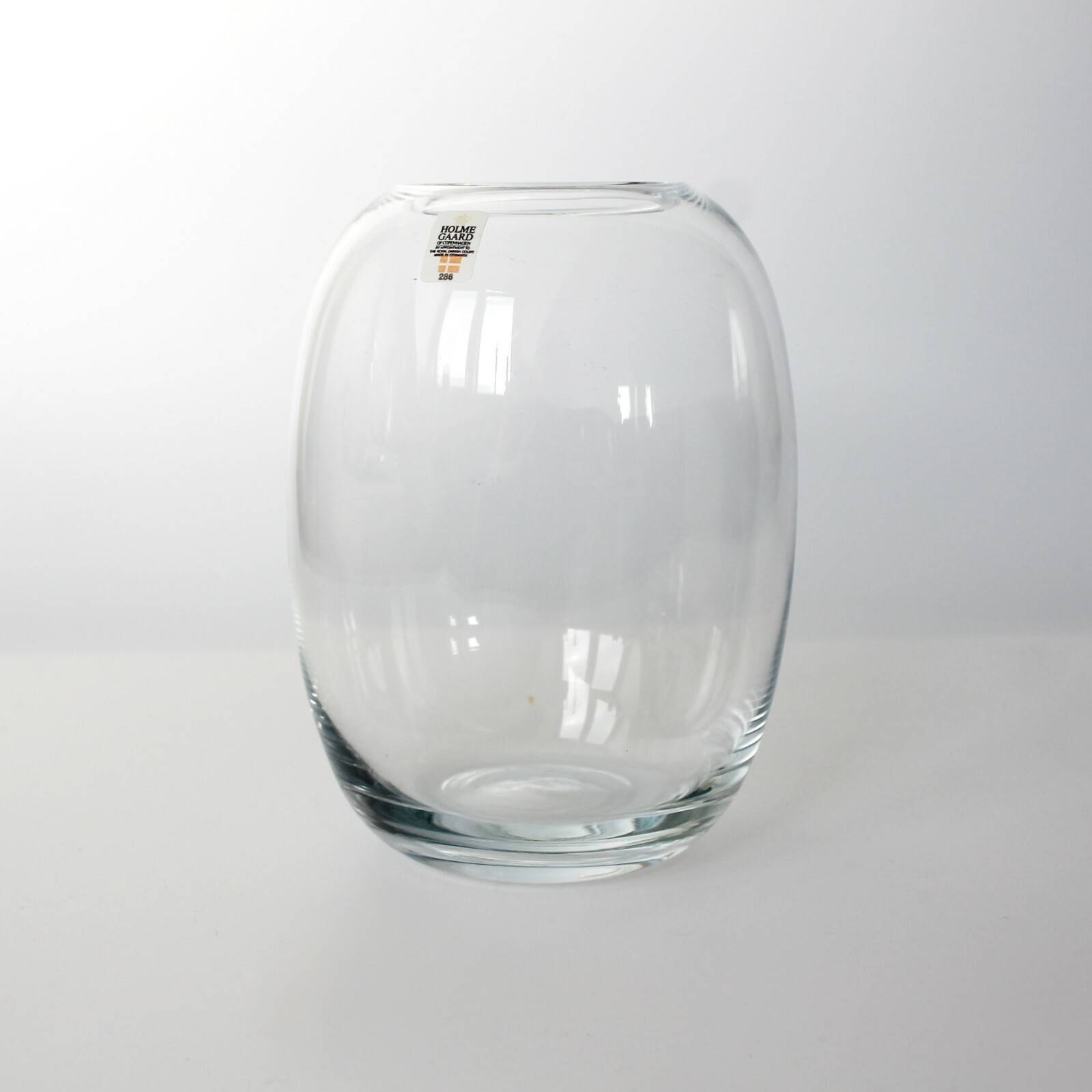 Holmegaard Piet Hein Super Ellipsis Vase Clear Glass Danish Modern