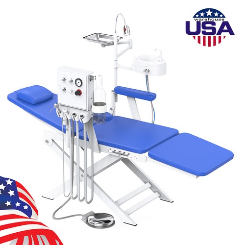 Portable Dental Folding Chair with LED Light &Water System&Turbine Unit 4 Holes - Picture 2 of 16