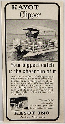 #ad 1966 Kayot Clipper Fishing Boat MSM Original Print Ad Mankato Minnesota 5.0quot; 60s $13.50