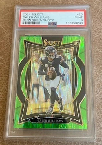 2024 Panini Select Caleb Williams Neon Green Shock Rookie PSA 9