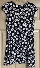 Gap Women’s Size 8 Dark Blue & White Floral Print Short Sleeve Dress
