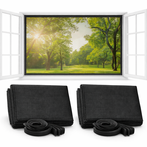 2X Fliegengitter Fenster 130X150 Cm Ohne Bohren Zuschneidbar Insektenschutz-image