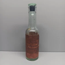 Vintage LEA & PERRINS Worcestershire Sauce Bottle with Chipped Glass Cork Top