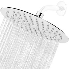 Chrome 8"Rain Shower Head Ultra Thin High Pressure Stainless Steel Rainfall Head