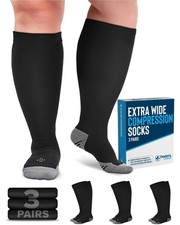 Doctor's Select  3 Pairs Plus Size Compression Socks Wide Calf Up to 6XL  2...