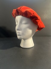 Vintage Red Velvet Beret With Red Ribbon