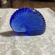 MEG CASLAKE & DAVID PEDLER Australian Studio Art Glass Blue Shell Paperweight