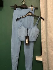 Women’s Two Piece Gym Set, Baby Blue Size S/M