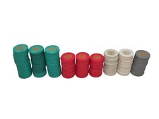 PAULSON Starburst Poker Chips Clay Composite Hot Stamp 194 Ct Vtg