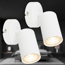 Wandleuchte LED Wandspot 2er Set GU10 Wandlampe Strahler Schwenkbar Drehbar Weiß