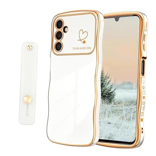  Compatible with Case with Kickstand Strap Cute Samsung Galaxy A14 4G/5G White