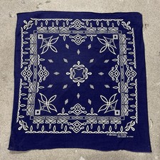 Blue Cotton Handkerchief Bandana Vtg Fast Color USA Selvedge Hav-a-hank