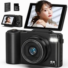 Digital Camera With 4K Recording, 64MP Resolution, And 180-Degree Rotation