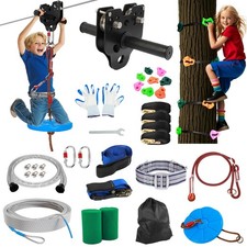 200FT Zip Lines for Kids and Adults Outdoor: Up To 400LBS Kids Play Equipment