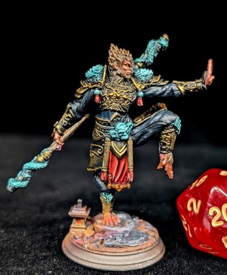 Monkey King Staff Monk   Eastern Mythic Warrior | Pro Painted 32mm DnD Miniature