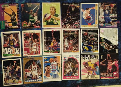 NBA Basketball Karten Lot x 18 HOFers u.a. Jordan Bird Magic Kobe O'Neal (4)