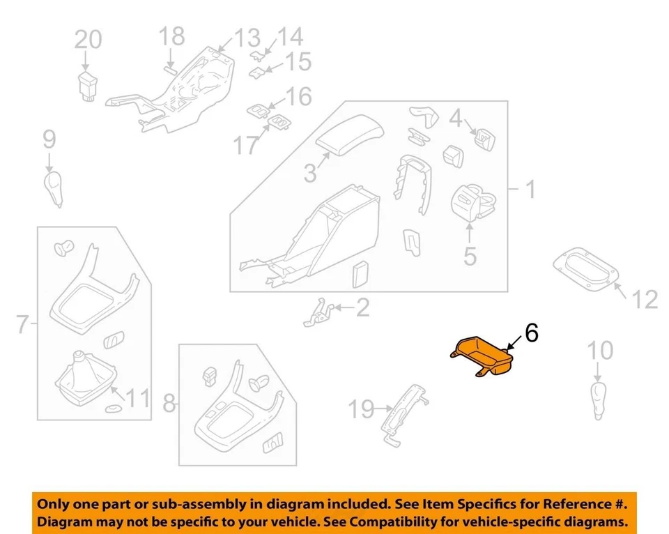 2000-2004 Subaru Legacy Outback Center Console Insert Coin Tray OEM - Image 3 of 4