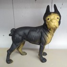 Antique Cast Iron Boston Terrier Bull Dog Doorstop Dog Right Facing 9" x 9 3/4"