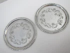 2 x Vintage GEORG JENSEN Denmark Sterling Silver Small Coasters