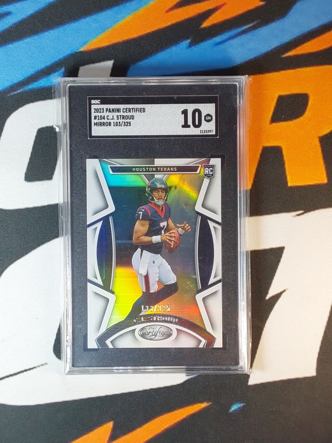 C.J. STROUD 2023 CERTIFIED ROOKIE MIRROR TEXANS #104 RC #/325 SGC 10 "LOW POP"