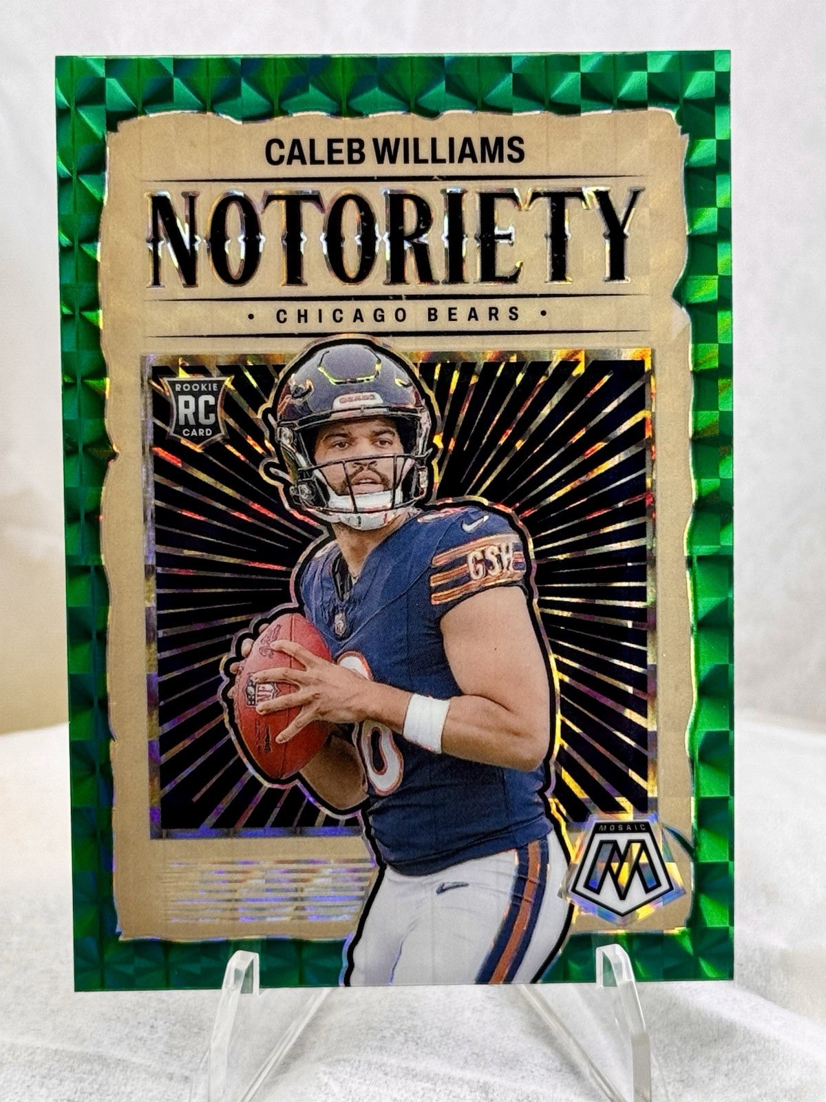 2024 Panini Mosaic - Notoriety Caleb Williams #18 Green Mosaic Prizm (RC) BEARS