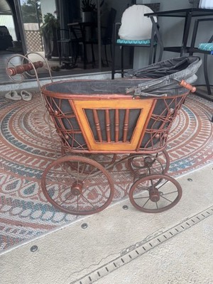 Vintage Doll Baby Carriage Stroller Buggy Antique Canvas Classic Throwback Used.